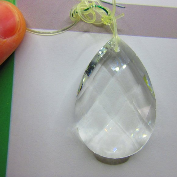 Faceted Oval Glass Chandlier Drop - Picture 3 of 3